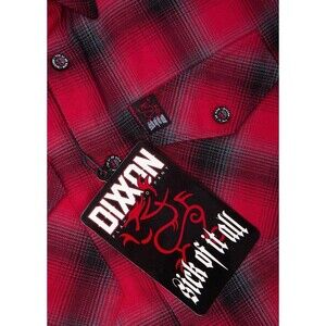 DIXXON FLANNEL x SICK OF IT ALL Flannel Shirt - Collab - Men's LARGE - Red